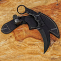 Handmade Tactical Karambit Knife with Leather Sheath -